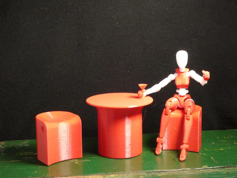 Bộ bàn ghế mô hình thu nhỏ 1:10 (Chairs and Table) in 3D - Image 1