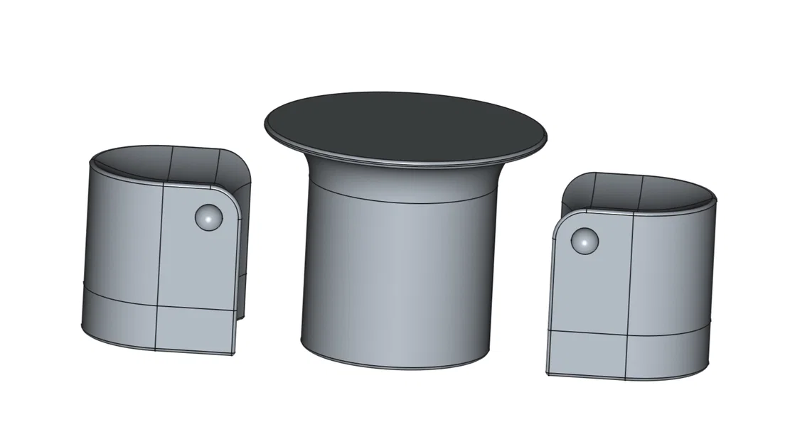 Bộ bàn ghế mô hình thu nhỏ 1:10 (Chairs and Table) in 3D - Image 2