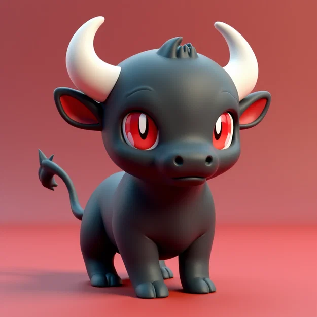 Mô hình chú bò Bull 3D thiết kế phong cách Pop cực đáng yêu - Image 1