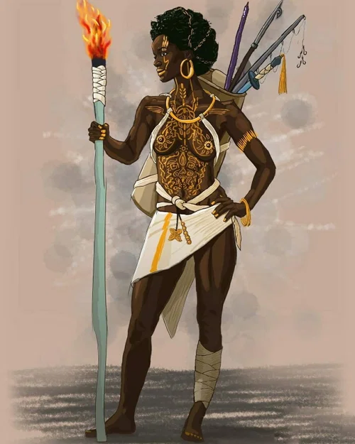 Mô hình 3D Nữ Chiến Binh Lửa (Flamebound Warrior) ấn tượng - Image 2