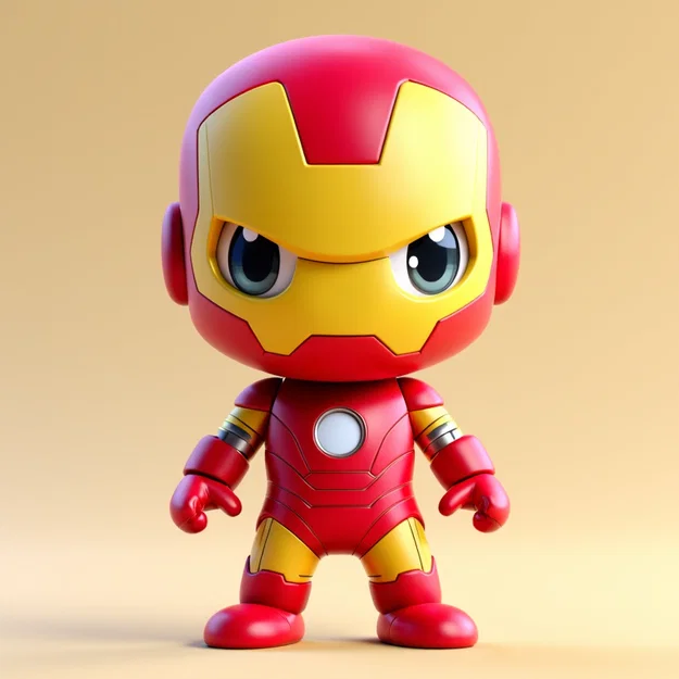 Mô hình 3D Iron Man phong cách Chibi đáng yêu để bàn - Image 1