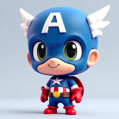 Mô hình Captain America Chibi - Mẫu in 3D siêu đáng yêu