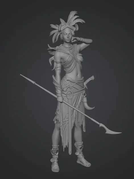 Mô hình 3D nữ chiến binh Huntress dũng mãnh để in ấn - Image 1