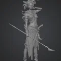 Mô hình 3D nữ chiến binh Huntress dũng mãnh để in ấn - Thumbnail 1