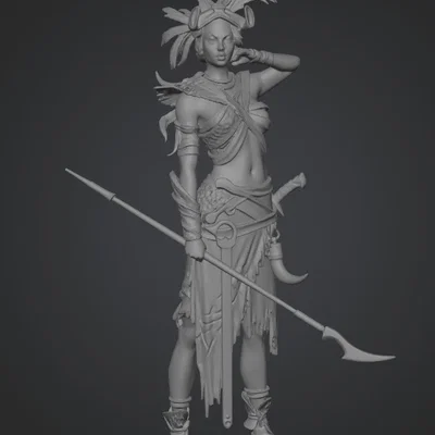 Mô hình 3D nữ chiến binh Huntress dũng mãnh để in ấn
