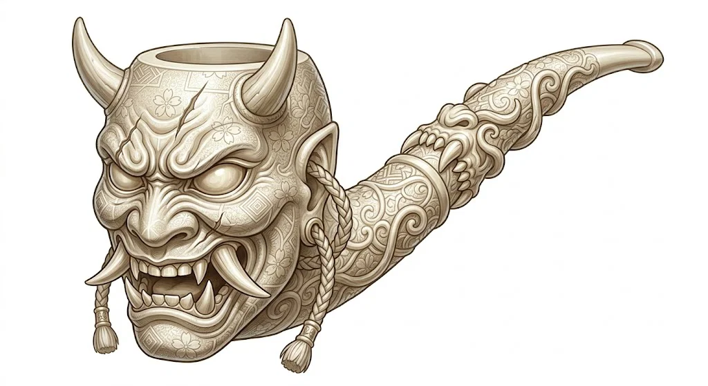 Tẩu Trang Trí Mặt Nạ Samurai Oni - Thiết Kế Tinh Xảo - Image 1