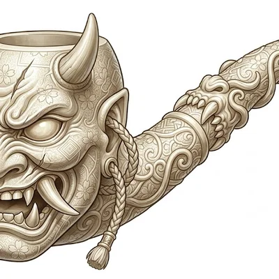 Tẩu Trang Trí Mặt Nạ Samurai Oni - Thiết Kế Tinh Xảo