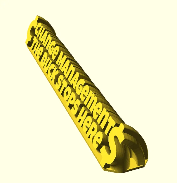 Biển tên để bàn 3D "Change Management The Buck Stops Here" - Image 1