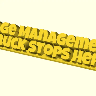 Biển tên để bàn 3D "Change Management The Buck Stops Here"