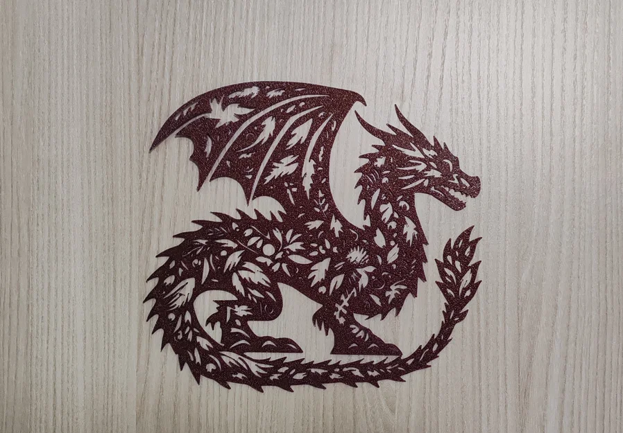 Mô hình tranh treo tường Rồng Lá (Leaf Dragon) nghệ thuật 2D - Image 1