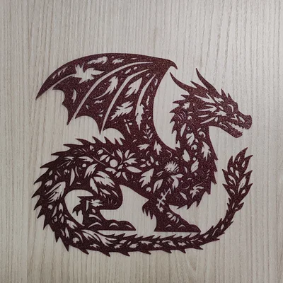 Mô hình tranh treo tường Rồng Lá (Leaf Dragon) nghệ thuật 2D
