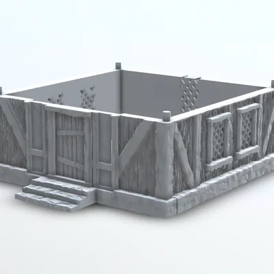 Mô hình nhà làng 28mm Wargame - Wereburg Village House WB202