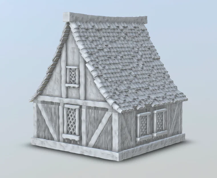 Mô hình nhà làng 28mm Wargame - Wereburg Village House WB202 - Image 4