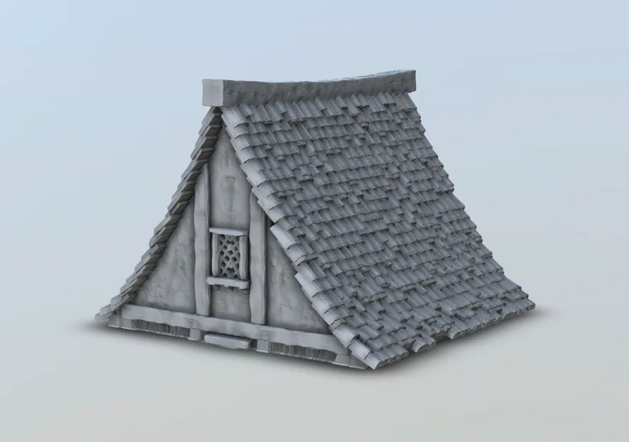 Mô hình nhà làng 28mm Wargame - Wereburg Village House WB202 - Image 5