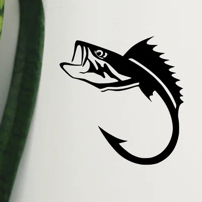 Hình dán tường nghệ thuật lưỡi câu cá (Fishing Hook Wall Art)