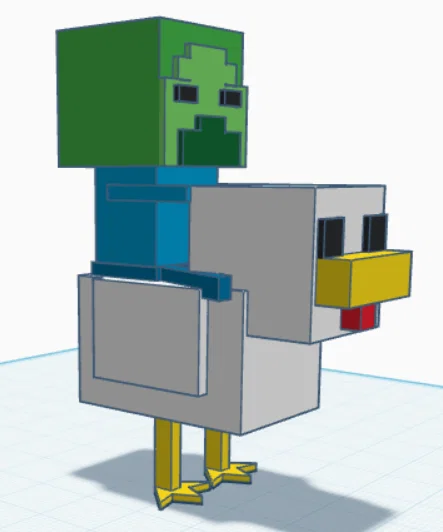 Mô hình 3D Chicken Jockey - Zombies cưỡi Gà Minecraft siêu ngầu - Image 1