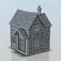 Mô hình nhà kiểu Tudor cho game chiến thuật 28mm - Thumbnail 1