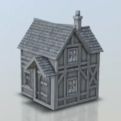 Mô hình nhà kiểu Tudor cho game chiến thuật 28mm