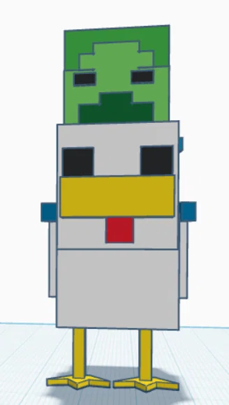 Mô hình 3D Chicken Jockey - Zombies cưỡi Gà Minecraft siêu ngầu - Image 3