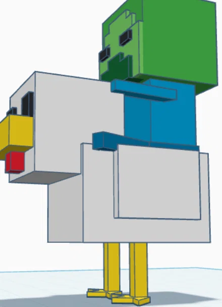 Mô hình 3D Chicken Jockey - Zombies cưỡi Gà Minecraft siêu ngầu - Image 5