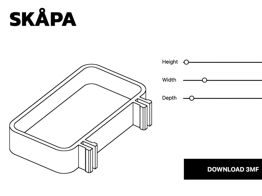 Hộp đựng tùy chỉnh cho bảng treo IKEA Skadis (Parametric Skådis) - Image 3