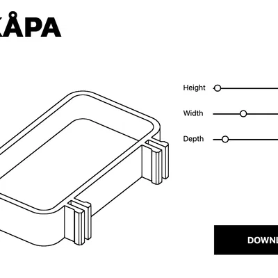 Hộp đựng tùy chỉnh cho bảng treo IKEA Skadis (Parametric Skådis)