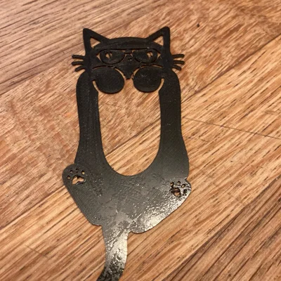 Kẹp sách hình chú mèo đeo kính dễ thương in 3D