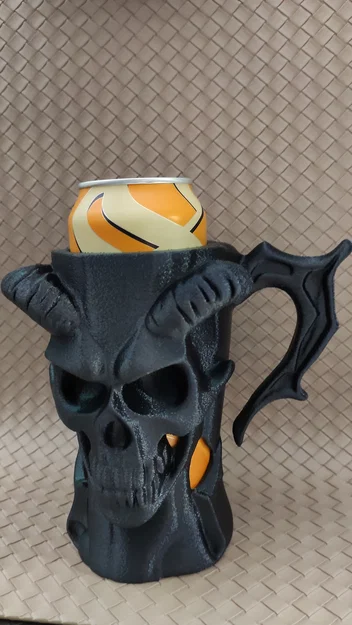 Giá đỡ lon bia 0.5L hình đầu lâu quỷ sừng dài - Cốc đựng bia độc đáo - Image 4