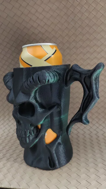 Giá đỡ lon bia 0.5L hình đầu lâu quỷ sừng dài - Cốc đựng bia độc đáo - Image 7