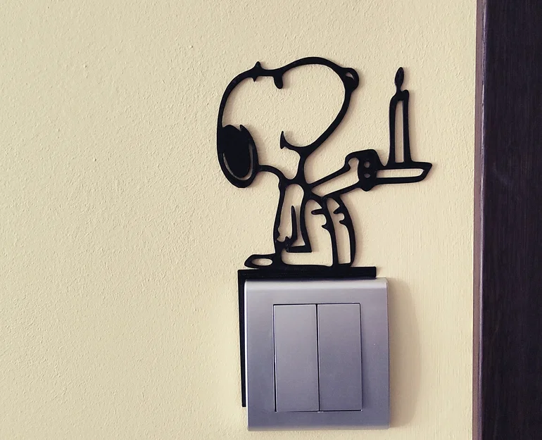 Mô hình trang trí công tắc/ổ cắm Snoopy – Mẫu in 3D số 5 - Image 1
