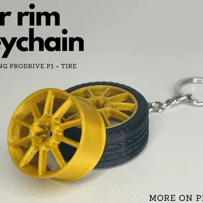 Móc khóa hình bánh xe OZ racing prodrive P1 in 3D độc đáo