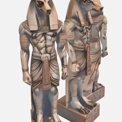 Mô hình tượng thần Anubis X3 – Đồ trang trí 3D phong cách Ai Cập cổ đại