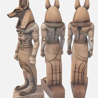 Mô hình tượng thần Anubis X3 – Đồ trang trí 3D phong cách Ai Cập cổ đại