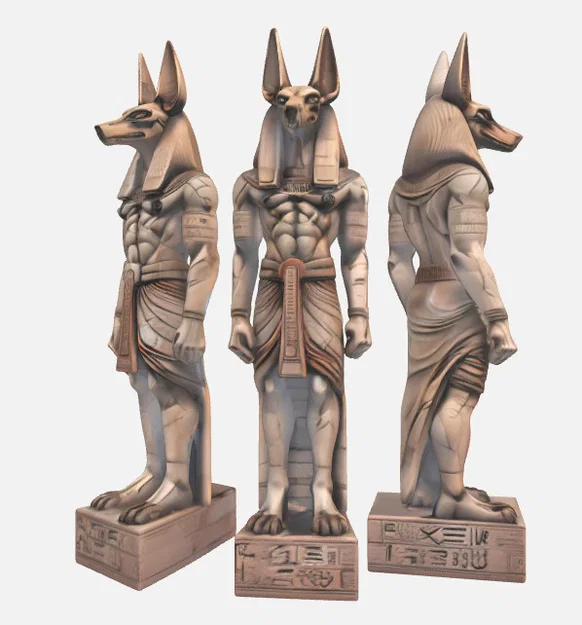 Mô hình tượng thần Anubis X3 – Đồ trang trí 3D phong cách Ai Cập cổ đại - Image 3