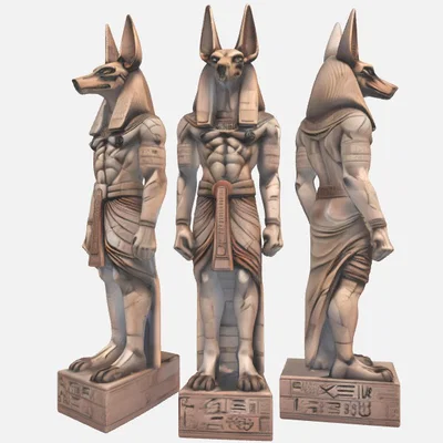Mô hình tượng thần Anubis X3 – Đồ trang trí 3D phong cách Ai Cập cổ đại