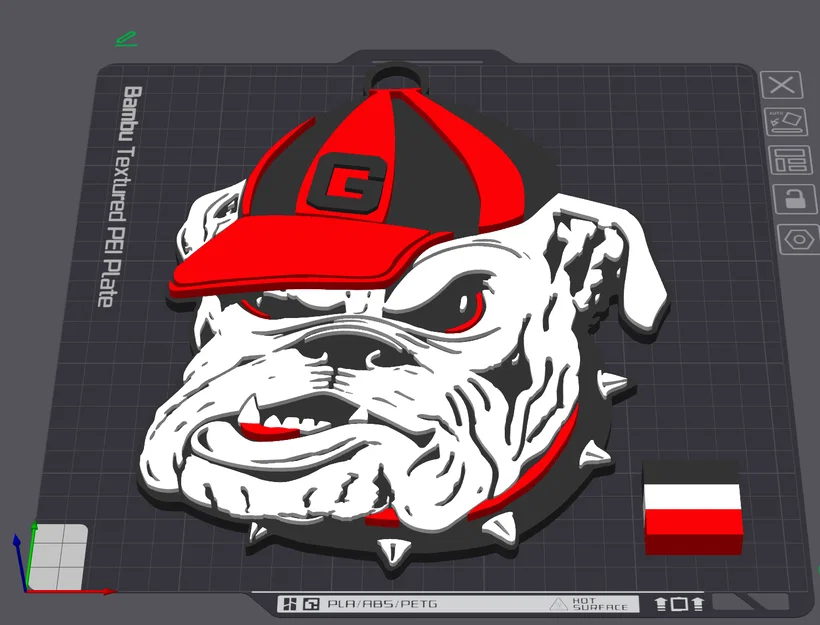 Mặt dây chuyền linh vật Georgia Bulldogs Retro in 3D độc đáo - Image 2