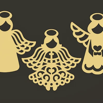 Bộ sưu tập thiên thần trang trí Giáng sinh (Christmas Angels) 3D