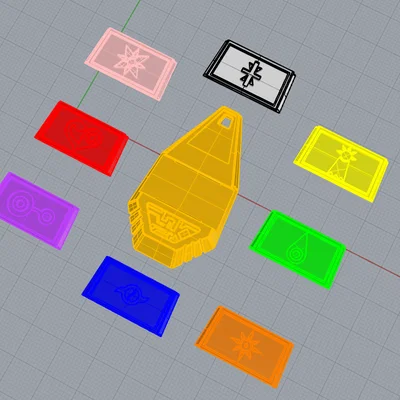 Bộ Mô Hình Huy Hiệu Digimon Mùa 1 - File In 3D Tuyệt Đẹp
