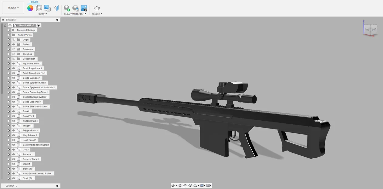 Mô hình súng bắn tỉa Barrett M82 A1 chi tiết cho in 3D - Image 1
