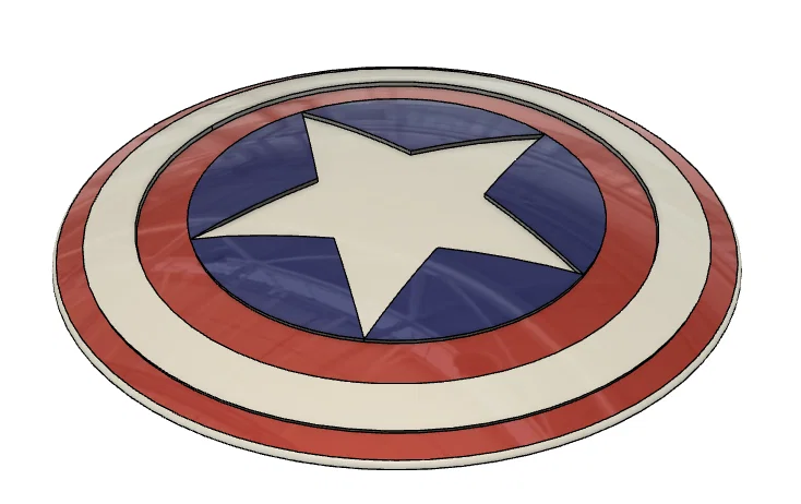 Mô hình khiên Captain America in 3D - Thiết kế chi tiết bằng Fusion 360 - Image 1