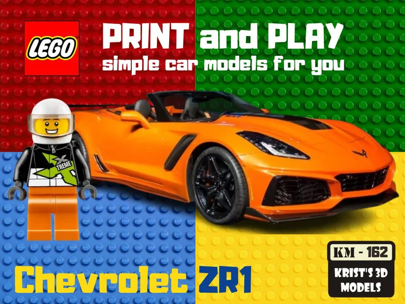 Mô hình in 3D Chevrolet Corvette ZR1 kết hợp lắp ráp LEGO - Image 1