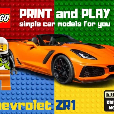Mô hình in 3D Chevrolet Corvette ZR1 kết hợp lắp ráp LEGO