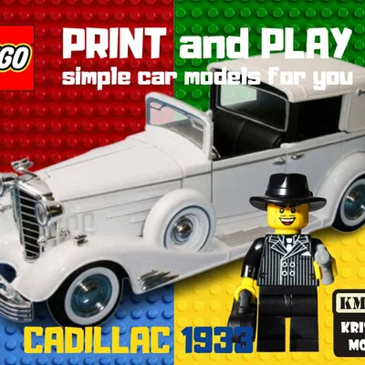 Mô hình xe cổ điển LEGO Cadillac Town Car 1933 in 3D độc đáo