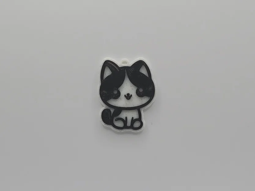 Móc khóa hình mèo dễ thương (Cute Cat Keychain) - Dễ in 3D - Image 1