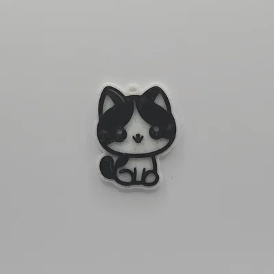 Móc khóa hình mèo dễ thương (Cute Cat Keychain) - Dễ in 3D