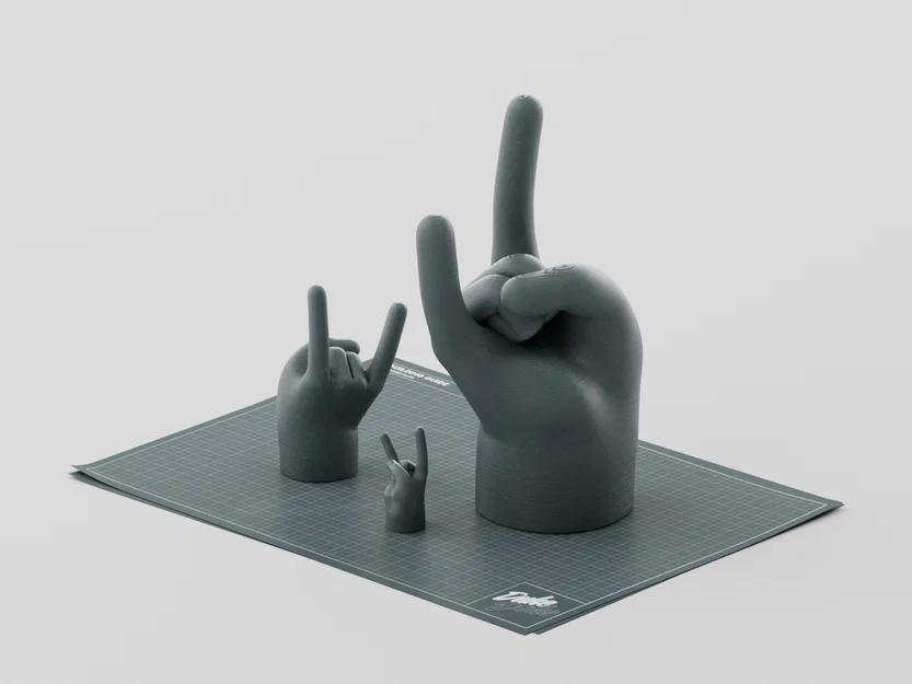 Mô hình bàn tay hoạt hình kiểu Rock ấn tượng để in 3D - Image 1