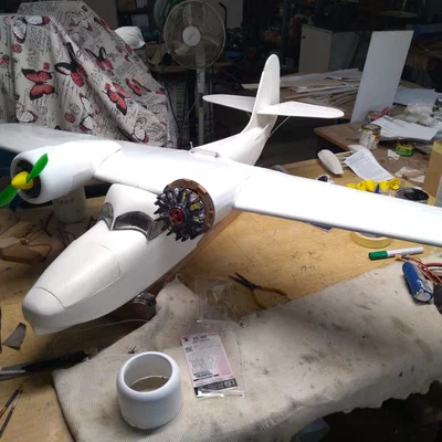 Pratt Whitney Wasp Junior dummy motor tỉ lệ 1/12