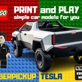 Mô hình xe Tesla Cyberpickup phong cách LEGO tự in 3D - Thumbnail 1