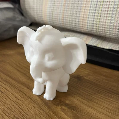 Mô hình chú voi hoạt hình 3D - Thiết kế sẵn sàng để tô màu