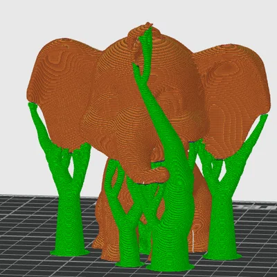 Mô hình chú voi hoạt hình 3D - Thiết kế sẵn sàng để tô màu